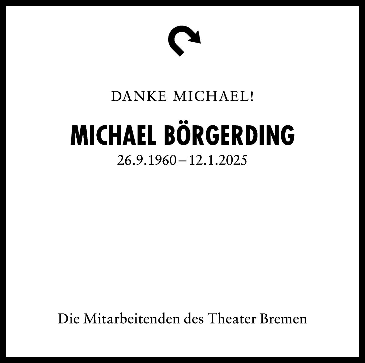 Traueranzeige von Prof. Michael Börgerding von WESER-KURIER