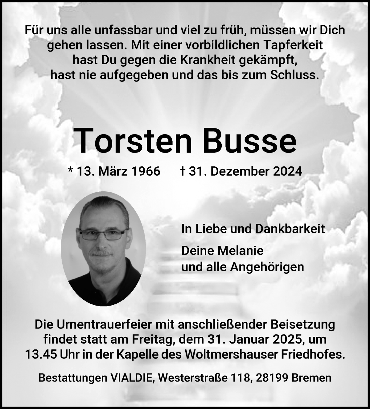 Traueranzeige von Torsten Busse von WESER-KURIER