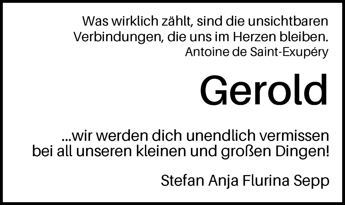 Traueranzeige von Gerold Gast von WESER-KURIER