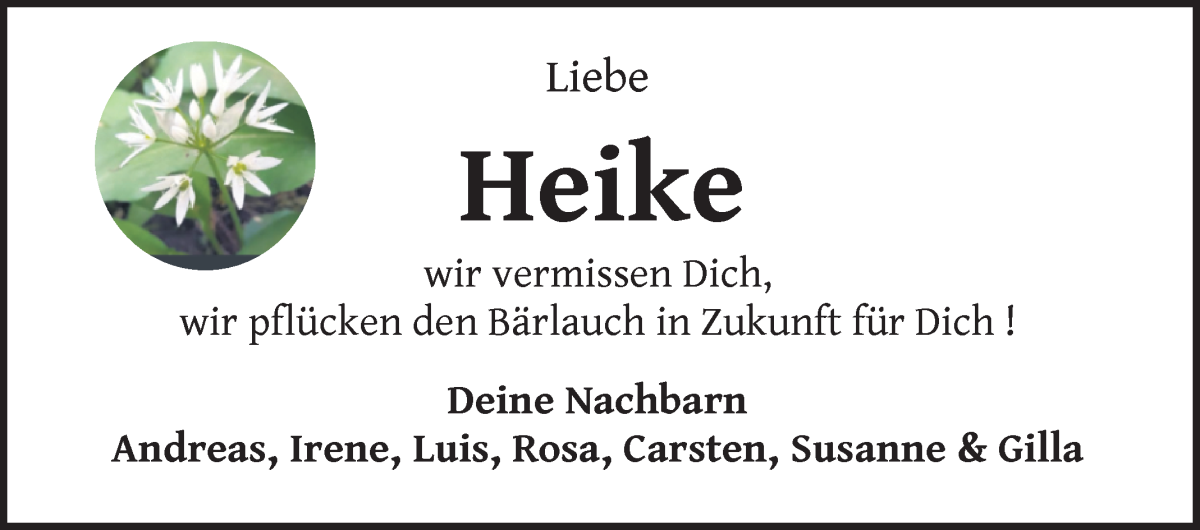 Traueranzeige von Heike Sieckendieck von WESER-KURIER