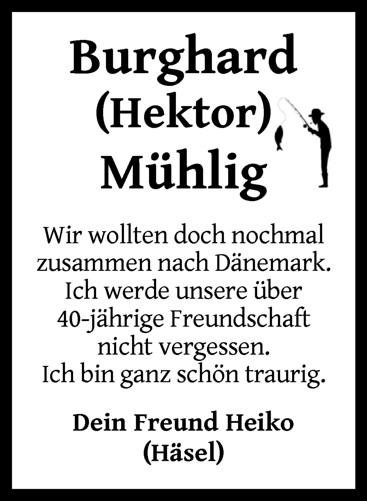 Traueranzeige von Burghard Mühlig von WESER-KURIER