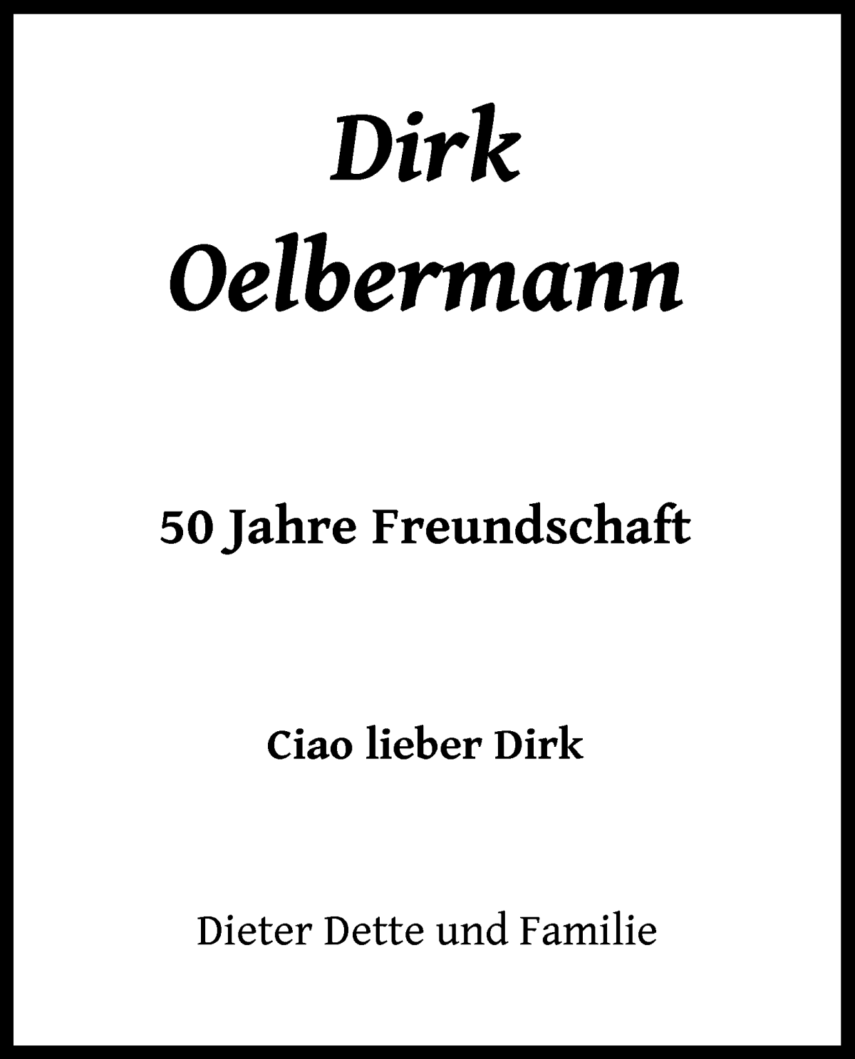 Traueranzeige von Dirk Oelbermann von WESER-KURIER