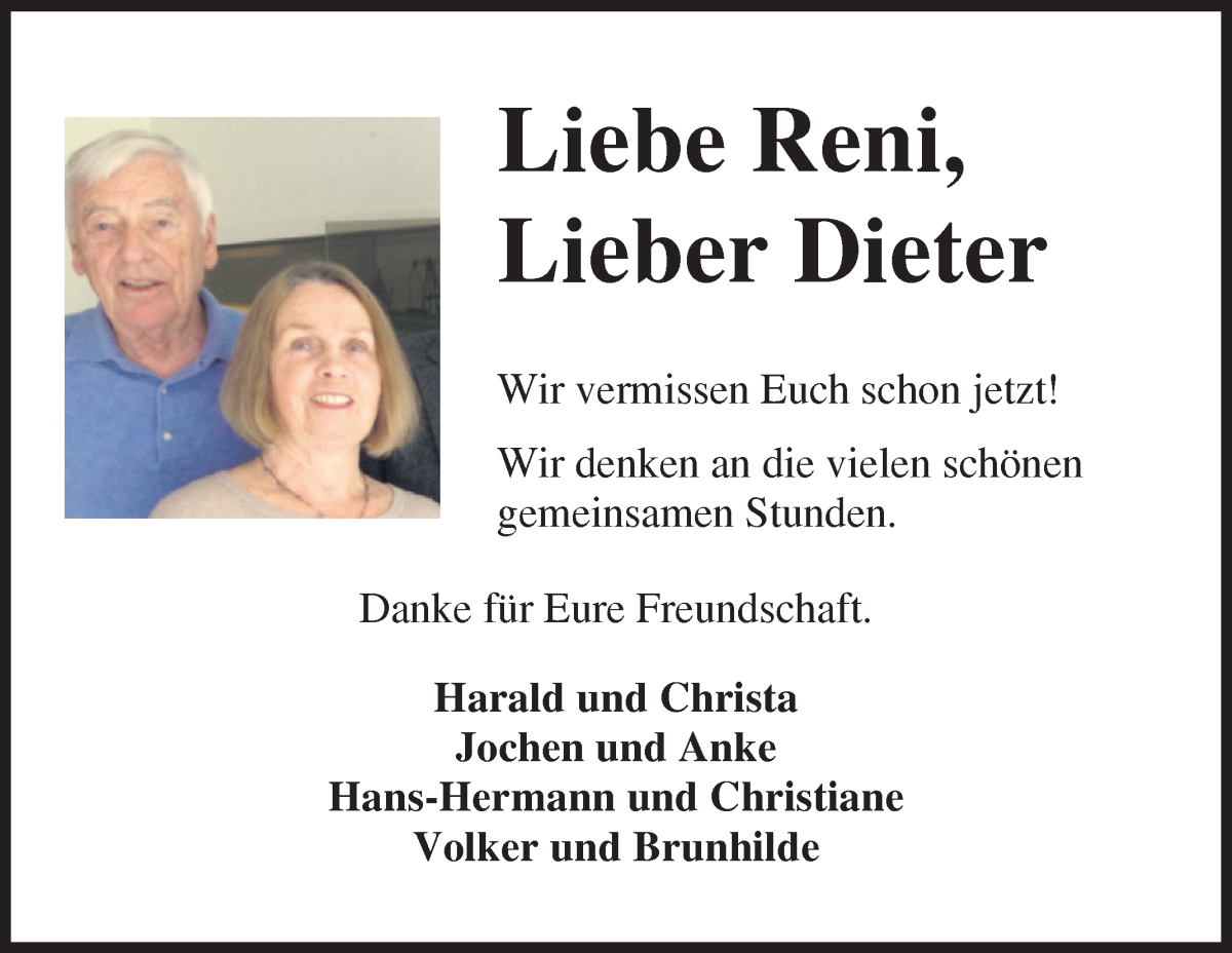 Traueranzeige von Hansdieter und Irene Wenke von Osterholzer Kreisblatt