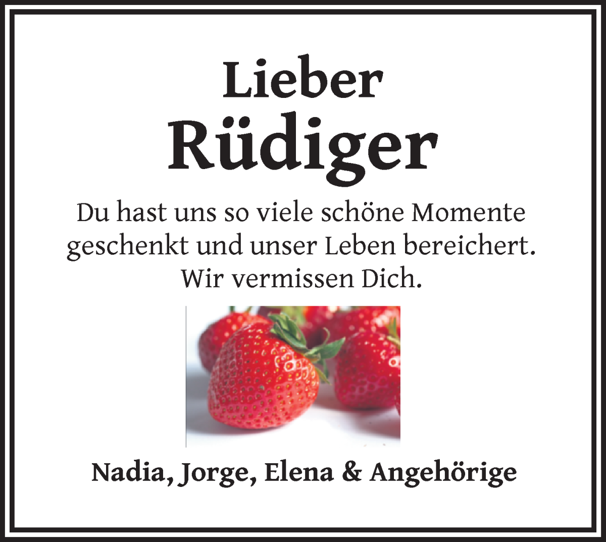 Traueranzeige von Rüdiger Großler von WESER-KURIER