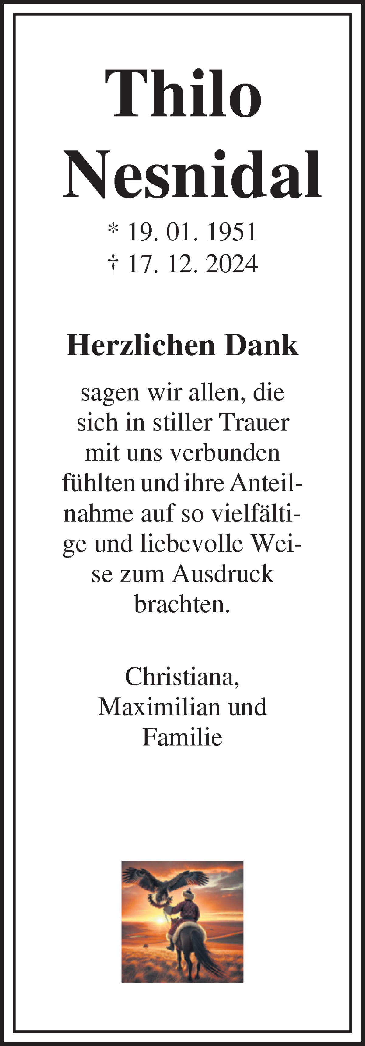 Traueranzeige von Thilo Nesnidal von WESER-KURIER