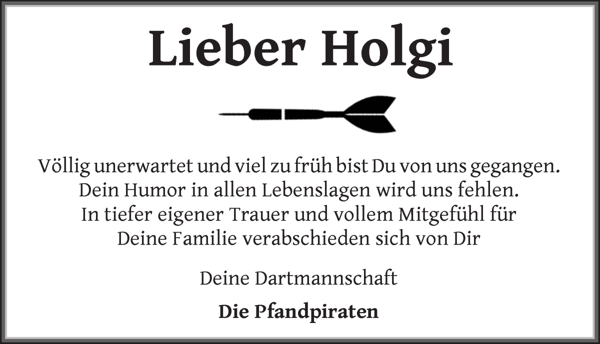 Traueranzeige von Holger Dreeke von WESER-KURIER