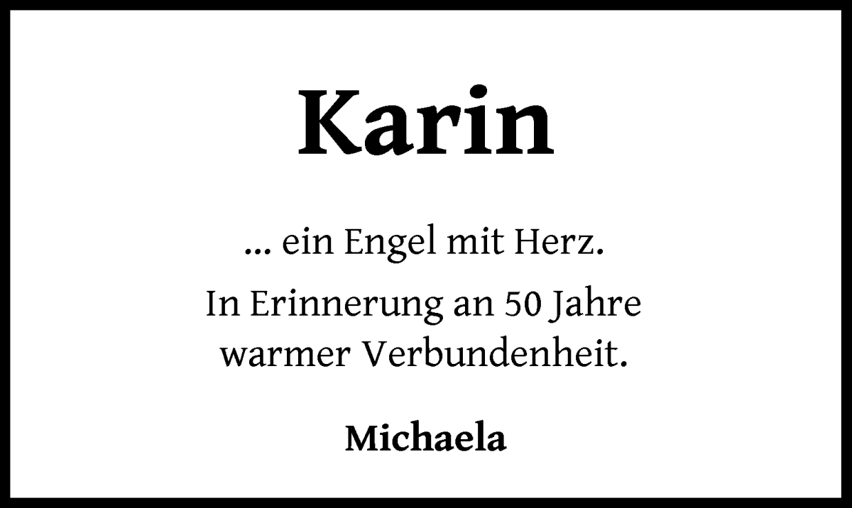 Traueranzeige von Karin Steiger von WESER-KURIER