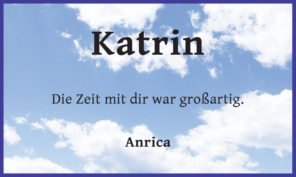 Traueranzeige von Katrin Euler von WESER-KURIER