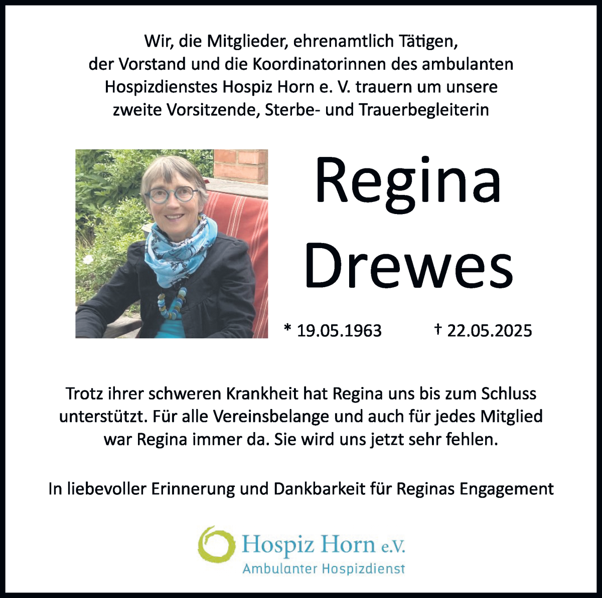 Traueranzeige von Regina Drewes von WESER-KURIER