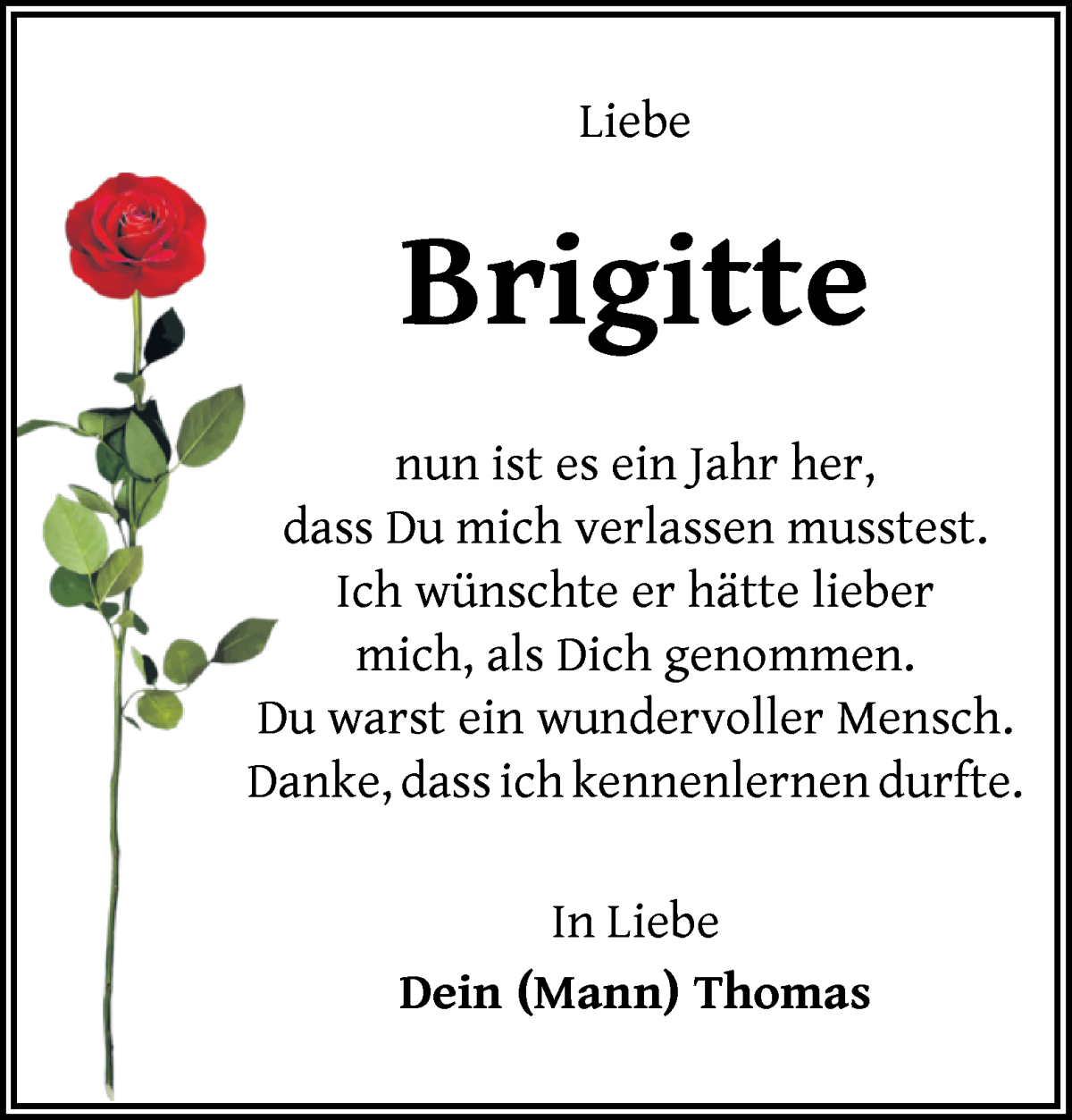 Traueranzeige von Brigitte Meyer von WESER-KURIER
