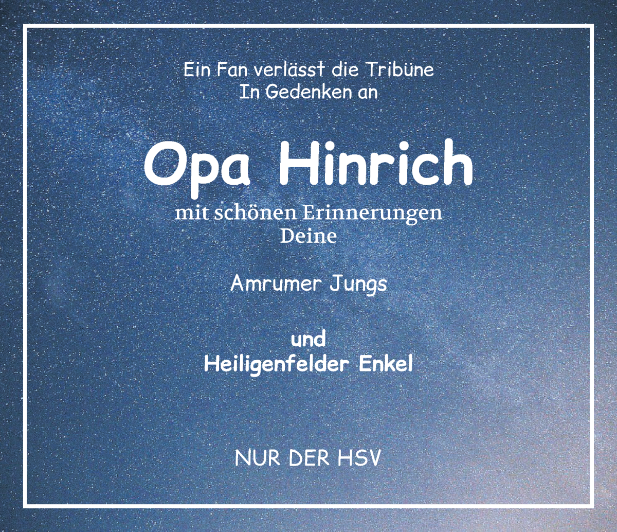Traueranzeige von Hinrich Wellbrock von Osterholzer Kreisblatt