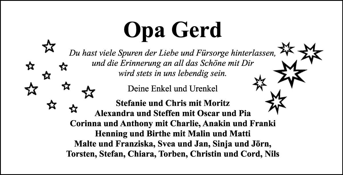 Traueranzeige von Gerhard Heyer von Osterholzer Kreisblatt