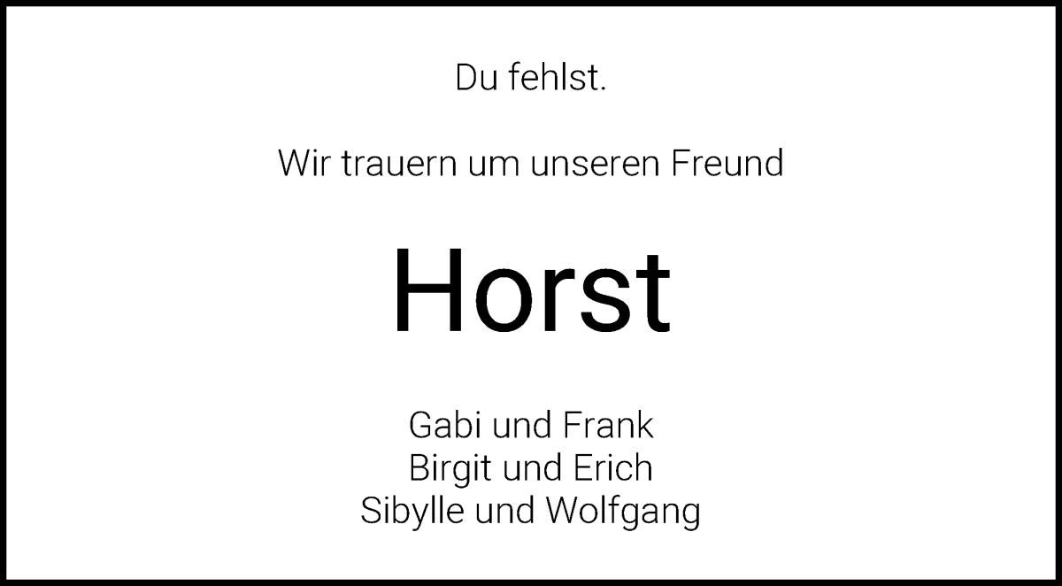 Traueranzeige von Horst Stegert von WESER-KURIER