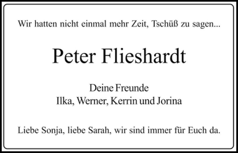 Traueranzeige von Dr. Peter Flieshardt von WESER-KURIER