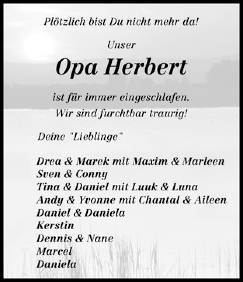 Traueranzeige von Herbert Martens von WESER-KURIER