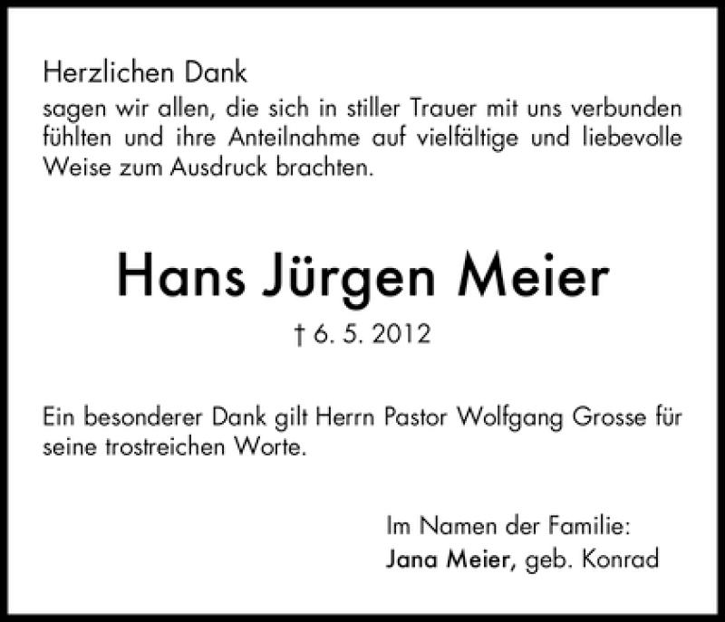Traueranzeige von Hans Jürgen Meier von WESER-KURIER