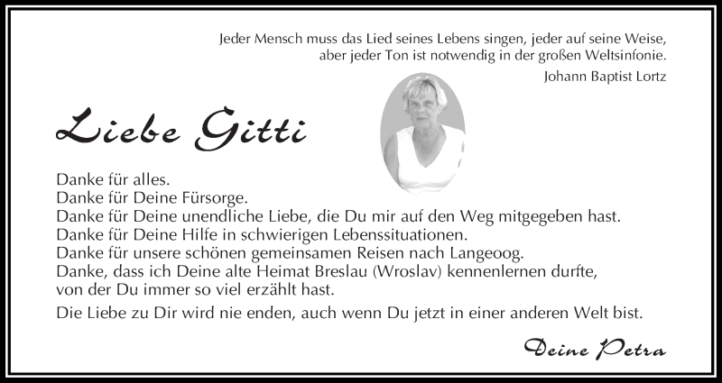 Traueranzeige von Brigitte Neumann von WESER-KURIER