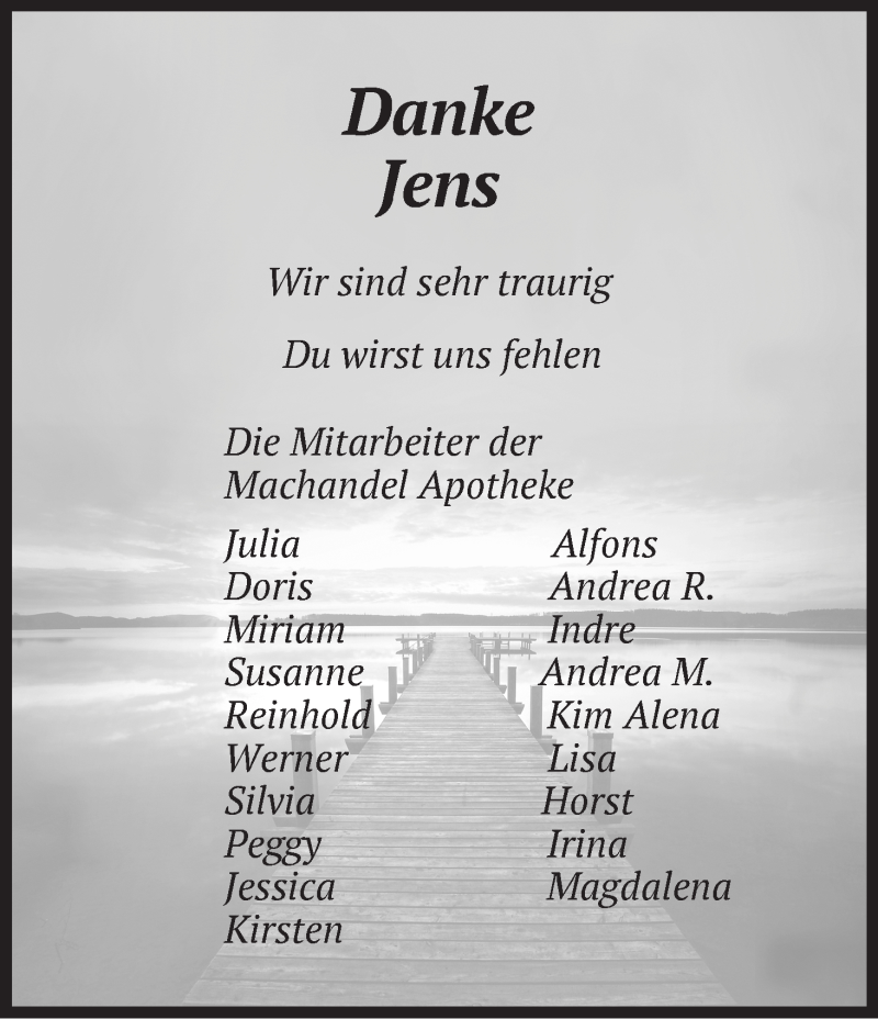 Traueranzeige von Jens Scheele von Die Norddeutsche